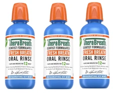 TheraBreath Fresh Breath Alcohol Free Icy Mint 16oz Rinse Adult (3 Pack)