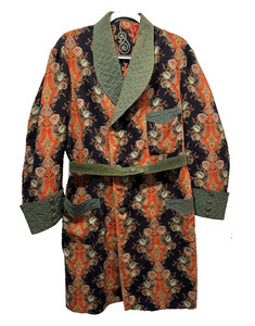 Vintage Unisex Kimono Smoking Jacket Dressing Gown Asian Inspired M/L Paisley