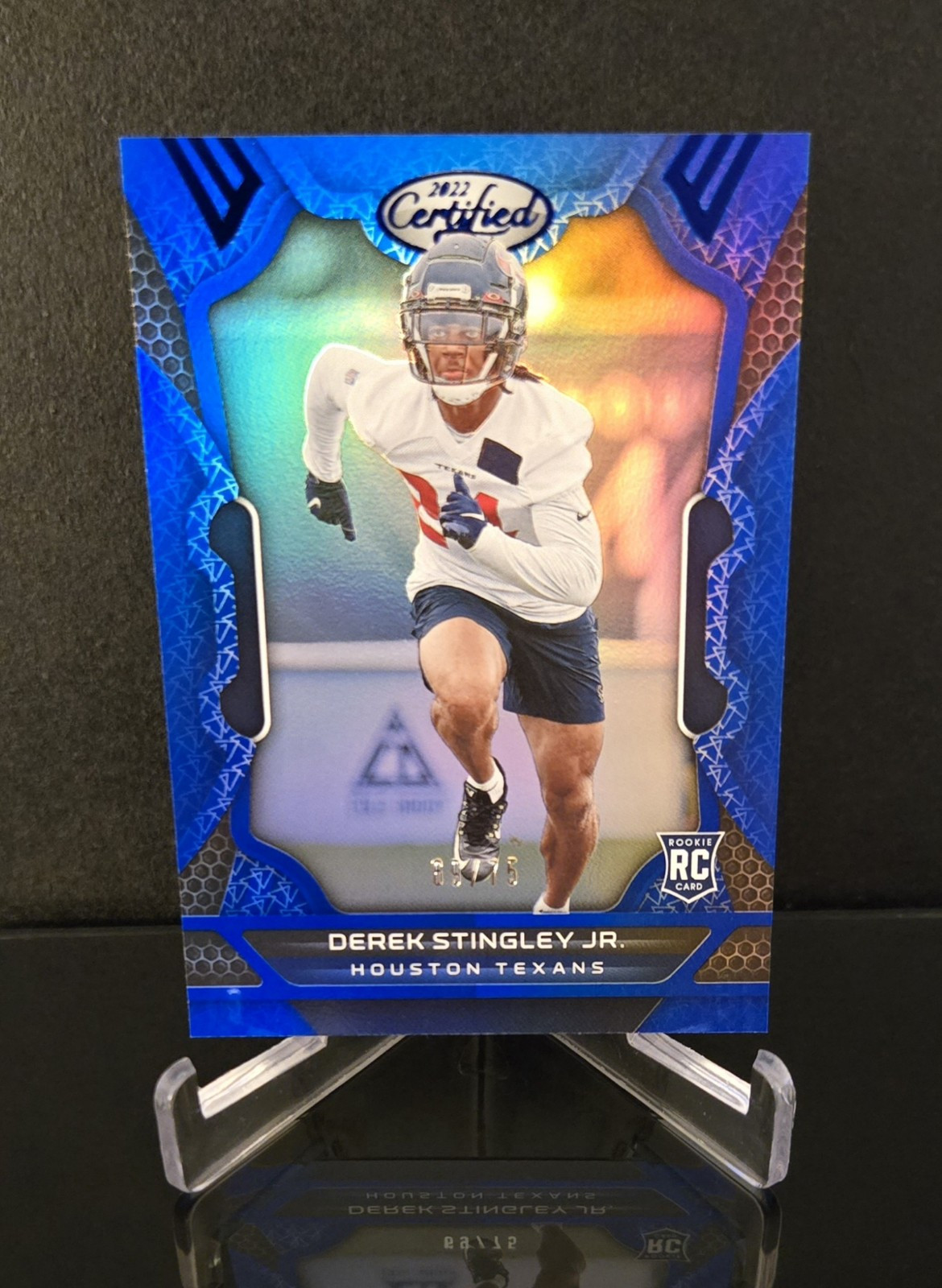#'ed/75 🔥 DEREK STINGLEY RC SP 2022 Panini Certified Blue Mirror Rookie No. 143