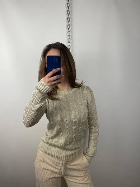Women Polo Ralph Lauren Sweater Beige Viscose 36 /