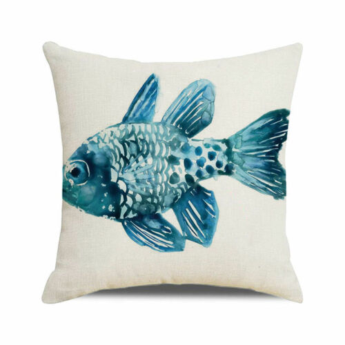 Crab Starfish Throw Pillow Covers Coastal Beach Octopus Turtle Fish Cushion Case - Picture 34 of 49