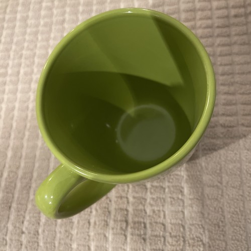 Corelle Coffee Mugs Lime Green Retro Stoneware Cups 12 Oz - Picture 2 of 4