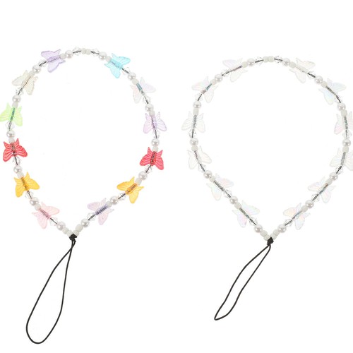 2 Pcs Handykettenverzierungen Handy-Perlen Handy-Anhänger-Armband - Zdjęcie 4 z 12