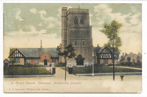 Postal Walkerville Ontario Iglesia de Santa María Episcopal Condado de Essex Circa 1907
