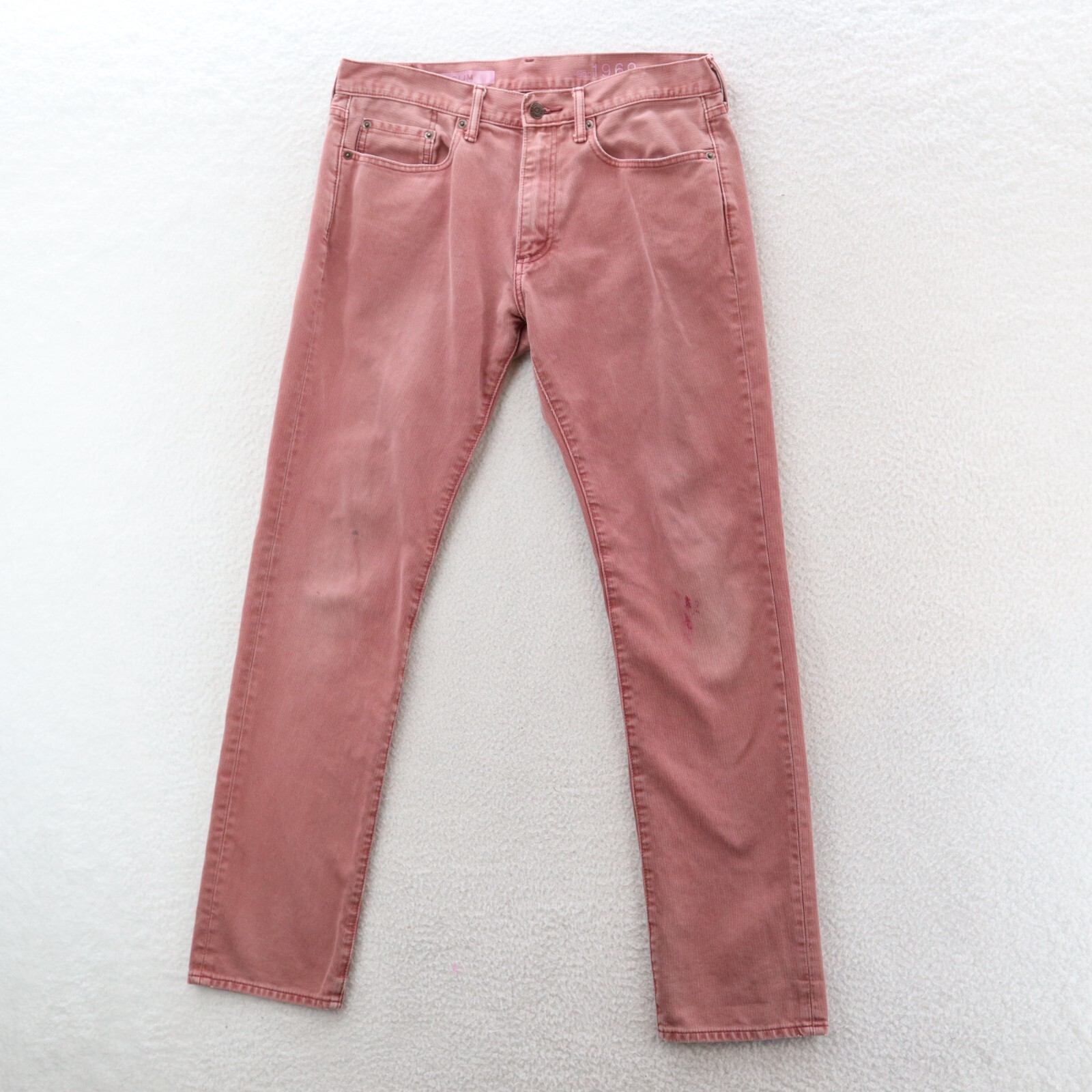 Gap 1969 Pants Men 32x32 Coral Slim Bedford Pinwhale Corduroy Straight Preppy
