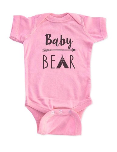 Baby Bear Tepee - boho bohemian baby bodysuit infant wear baby pregnancy shower - Picture 3 of 3