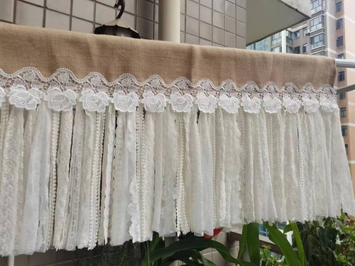Custom Burlap Lace Valance Kitchen Curtain window Treatment - Picture 4 of 6