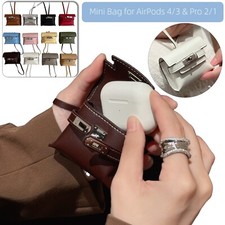 For AirPods 4/3 Case Pro 2/1 Classic Luxury Leather Mini Bags Shockproof Cover