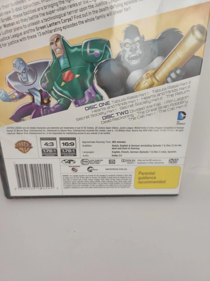 Justice League Super Villains - Anime Masterminds Of Crime (DVD) - Nuevo Precintado 4 Foto 3 de 3