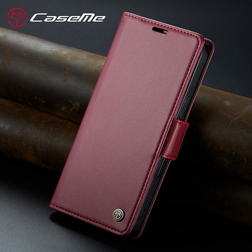 Funda de cuero tipo billetera con cierre magnético para tarjetas para iPhone 16e/15/14/13/12/11/SE3 - Imagen 73 de 97