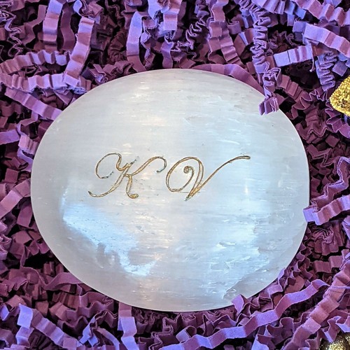 Selenite Palm Stone/Imported from Morocco/Personally Engrave/Limited Quantity - Picture 4 of 4