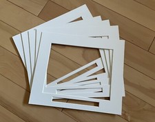 12?x 10? Picture Photo Mounts Bevel Edge Antique White Text Aperture Pk 5