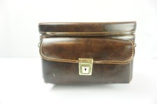 Vintage Hard Side Brown Leather Camera Case Bag