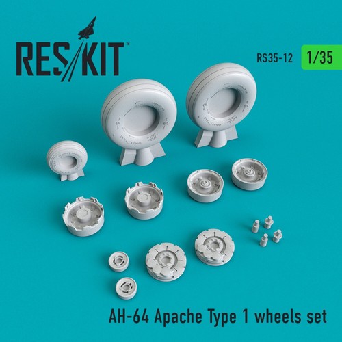 AH-64 Apache Type1 Wheels Set Scale 1:35 ResKit RS35-0012 for Plastic Model Kit - Bild 1 von 2