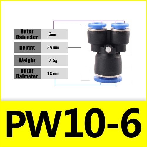 Pneumatic Push In Fitting Air Water Pipe Connectors Hydraulic Push Fit 4/6~16 mm - Picture 251 of 254