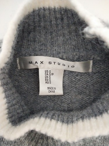 Max Studio Sweater & Pom Hat Set NWOT Sz S 5% Wool Heather Gray Mock Turtleneck - Picture 3 of 5