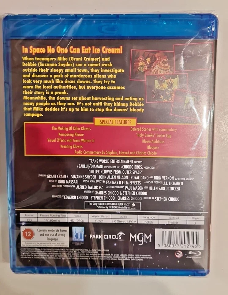 BLU-RAY    KILLER KLOWNS FROM OUTER SPACE    BRAND NEW SEALED UK STOCK - Image 2 of 2