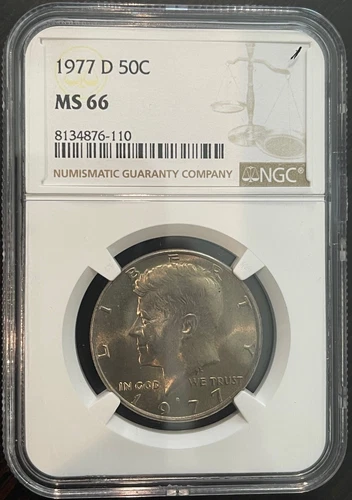 1977-D Kennedy Half Dollar 50c NGC MS66 +Free Shipping
