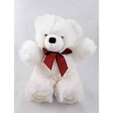Zachary White Bear Plush 10 Inch Plastic Feet Applause Bravo Stuffed Animal toy
