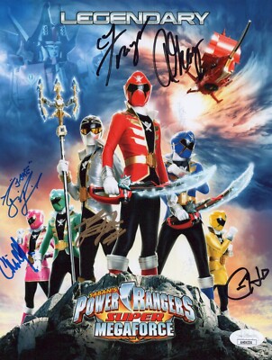CAMERON JEBO +4 CAST Signed POWER RANGERS 8x10 Photo MEGAFORCE ...