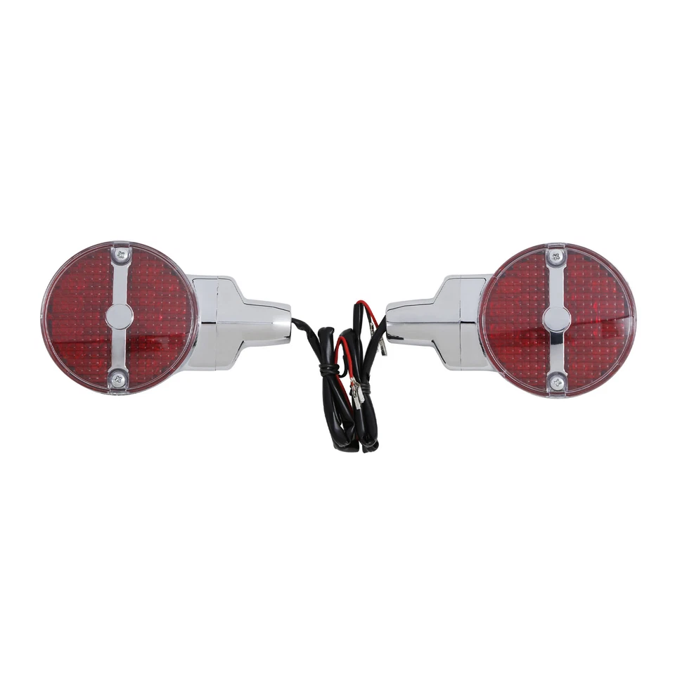 Lente roja plana con señales de giro LED para Harley Heritage Softail Classic FLSTC 1999-17 Foto 2 de 4