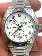 Festina watch Men's Quartz Stainless Steel F16483 Day Month New battery warranty