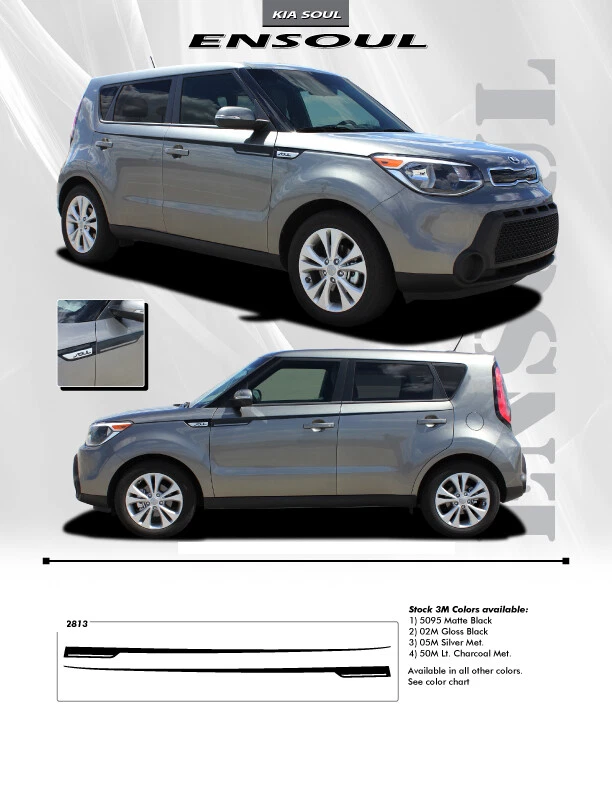 Body Stripes Decals ENSOUL PRO Vinyl Graphics fits 2014-2019 Kia Soul by AGP — 第 2/4 张图片