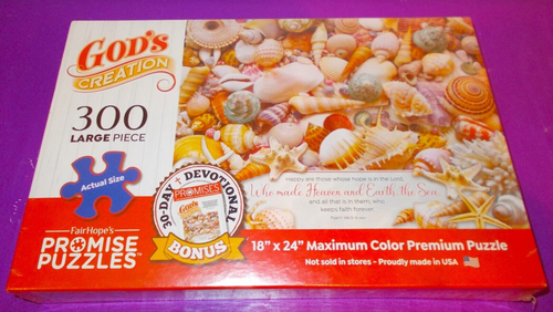 NEW SEALED Fair Hope's Promise Puzzle "God's Creation" SEASHELLS 300 Large Pcs