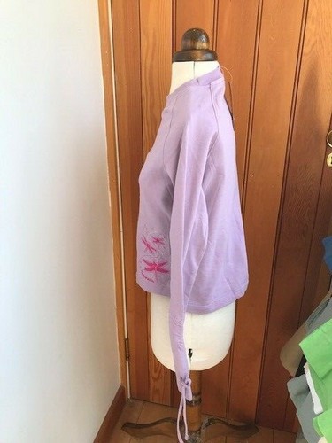 trespass flutter lilac embroidered short sweatshirt top medium bnwt - Picture 2 of 3