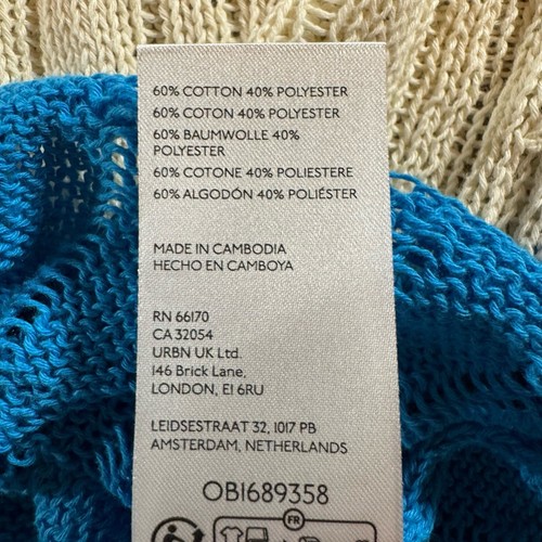 BDG URBAN OUTFITTERS Sweater Womens Medium Blue Stripe Sheer Serena Pullover Top - Picture 6 of 9
