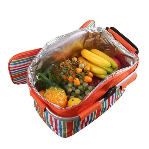 30L Cooler Picnic Folding Basket Insulated Bags Cooler Basket Picnic Camping - Picture 4 of 12