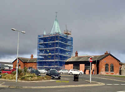 Photo 12x8 Maintenance work on the tower of the Newcastle Lidl Store This  c2021