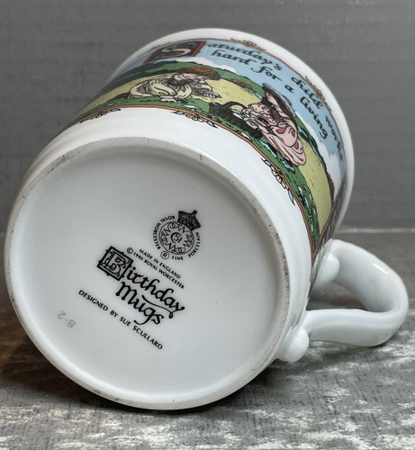 ROYAL WORCESTER ENGLAND SATURDAY’S CHILD Birthday Mugs Designed by Sue Scullard - Picture 6 of 8