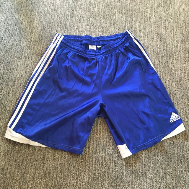 Vintage Adidas Shorts Satin Shiny Nylon Blue White Athletic Men's Size XL | eBay