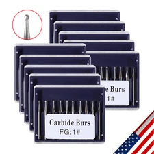 100*Dental Tungsten Carbide Bur FG #1 Drills Round Type For High Speed Handpiece