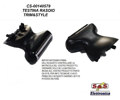 CS-00140579 TESTINA RASOIO PER ROWENTA TAGLIACAPELLI Trim&Style TN9152 TN9155