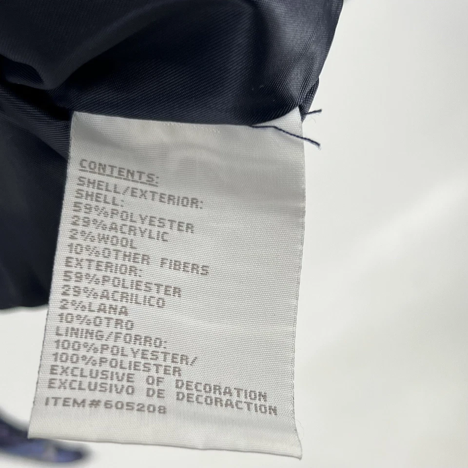 Abrigo London Fog Niñas Talla 14-16 Azul Marino Púrpura Cuadros Chaquetón con Capucha Foto 4 de 4