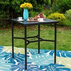 Patio Bar Table Outdoor Bar Height Bistro Table Metal With 1.57" Umbrella Hole