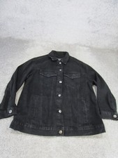 Stradivarius Jacket Womens Medium Black Denim Biker