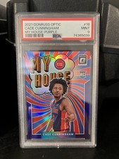 2021 CADE CUNNINGHAM ROOKIE Panini Donruss Optic My House Purple #16 PSA 9