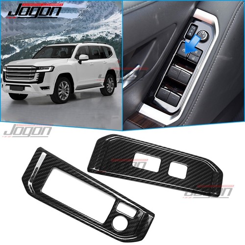 Dry Carbon Window Lift Panel Trim Cover For Toyota Land Cruiser LC300 J300 2022+ - Foto 1 di 9