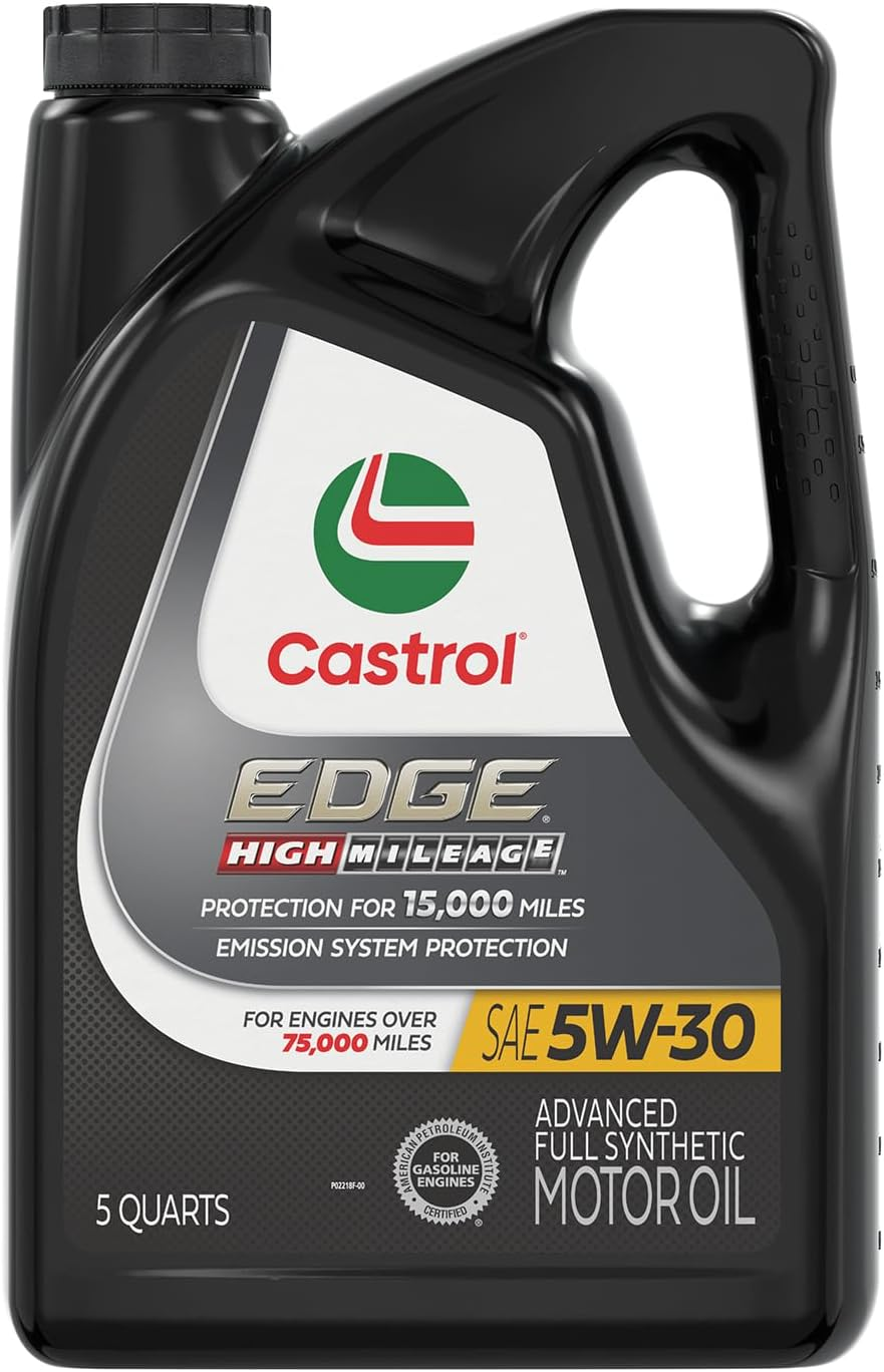Castrol EDGE High Mileage 5W-30 Advanced Full Synthetic Motor Oil, 5 Quarts