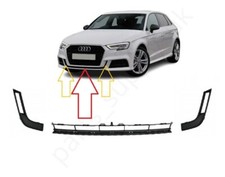 NEW FOR AUDI A3 8V S-LINE HATCHBACK 16-19 FRONT BUMPER LOWER CENTER GRILLE SET