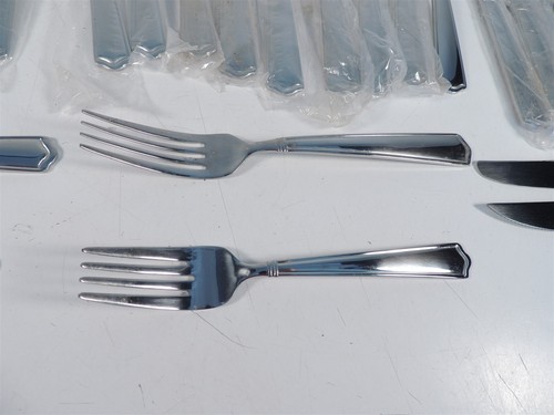Reed & Barton Silverware Set 59 Pieces Stainless Steel Flatware Spoon Knife Fork - Picture 3 of 7