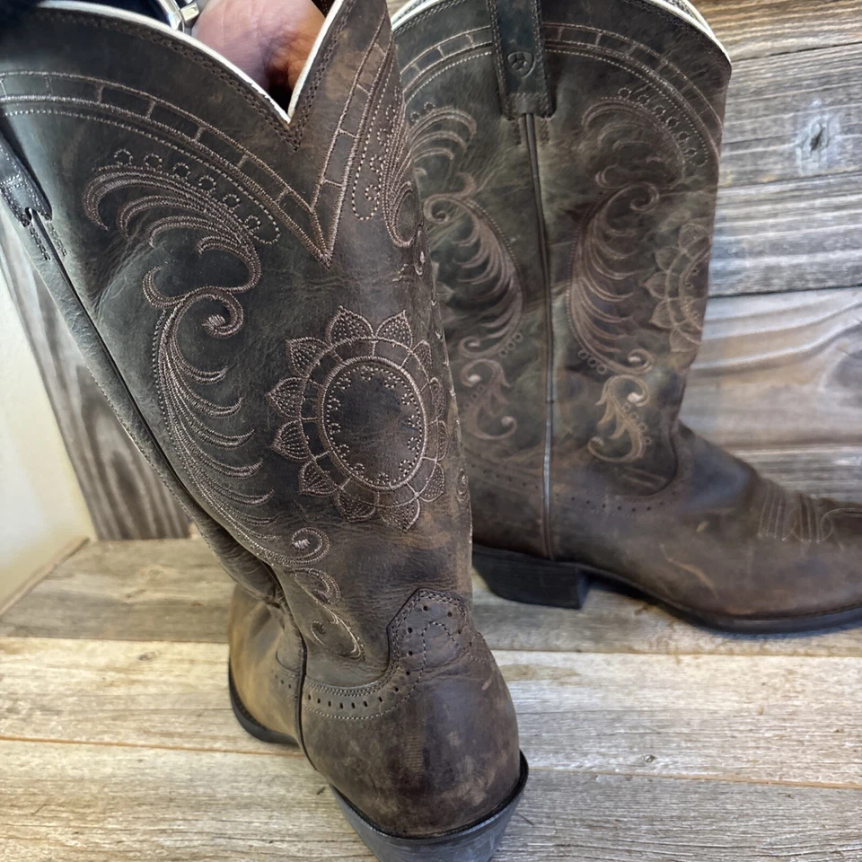 Botas de cuero marrón Ariat Magnolia para mujer talla 9 estilo B 10010970 girasol Foto 2 de 4