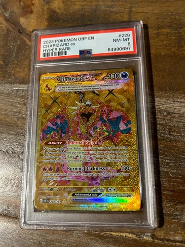 POKEMON 2023 Obsidian Flames CHARIZARD EX Hyper Rare #228 PSA 8 Scarlet Violet