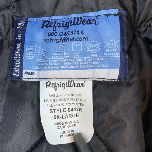 NWT Refrigiwear ChillBreaker Parka Men’s 5XL Navy Heavy Duty Work Wear Insulated - Picture 15 of 19