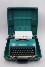 Olivetti Studio 45 Typewriter Aqua Teal Blue Spain MCM Mid Century Modern 1960s