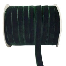 10 Yards Velvet Ribbon Spool Dark Green, 5/8" 5/8", Dark Green