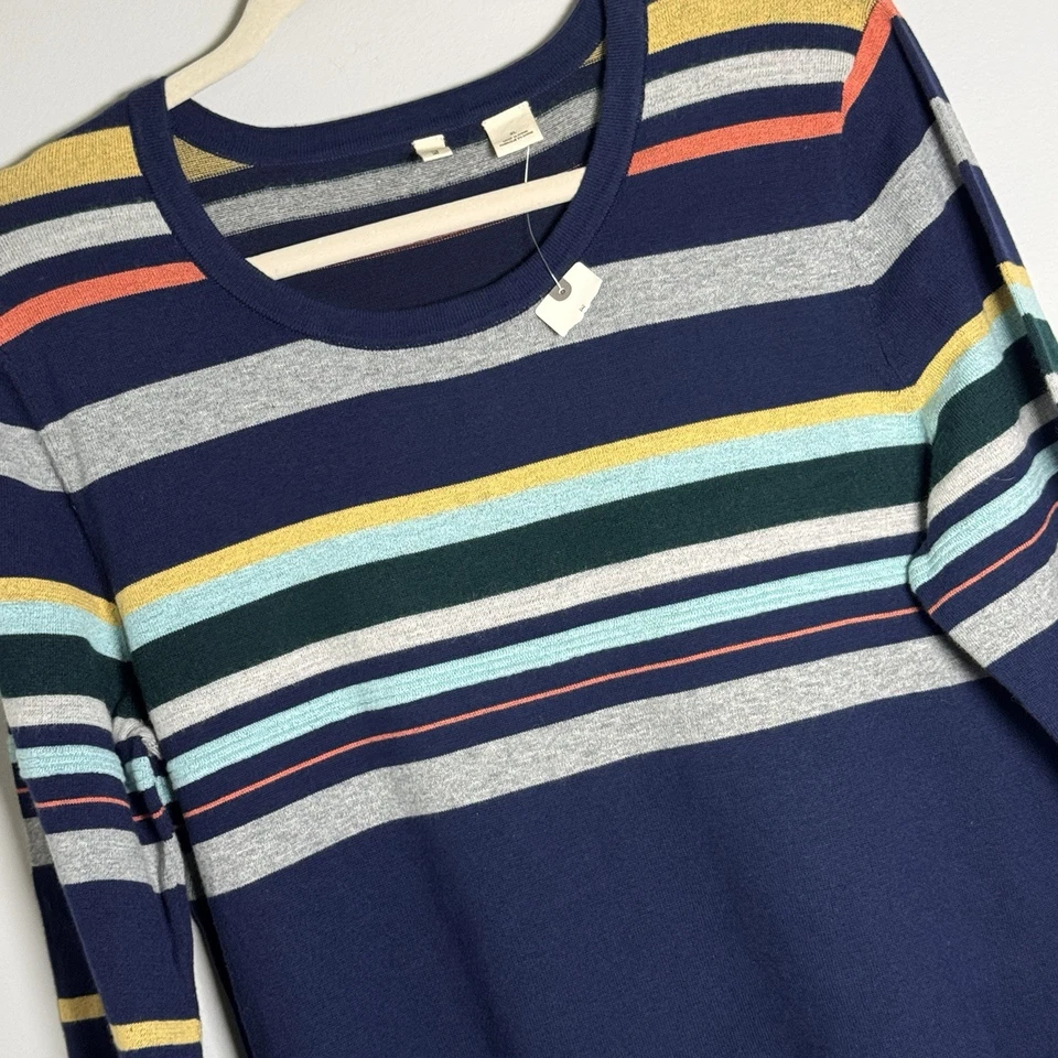 Vestido Suéter Anthropologie Moth Para Mujer XL Azul Luca Rayas Manga Larga Foto 4 de 4